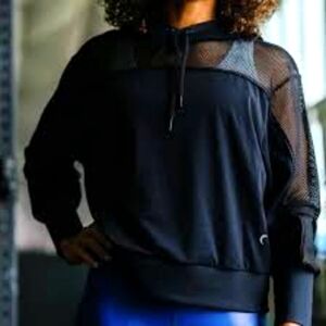 Retired ZYIA Black mesh hoodie XXXL NWT